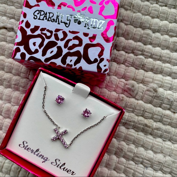 Other - Girls Necklace & Earrings Sterling Silver
